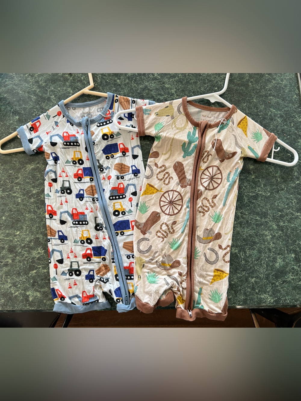 2-Pack Little Sleepies Baby Zippies - Construction & Western Print
